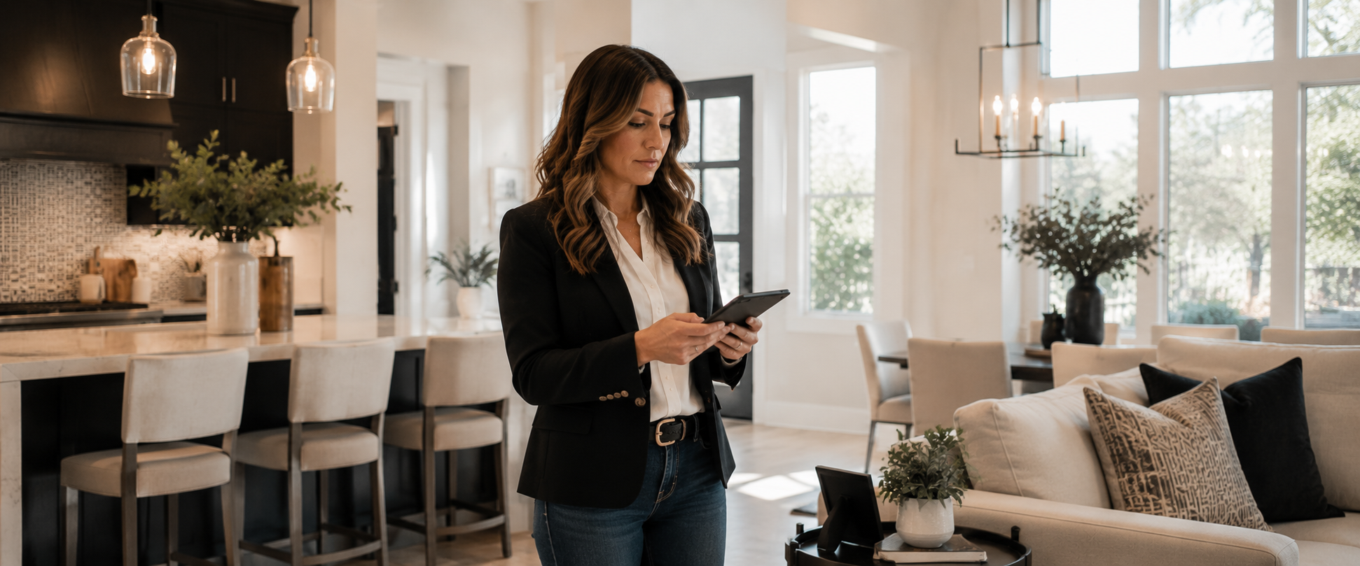 Realtor showing a property