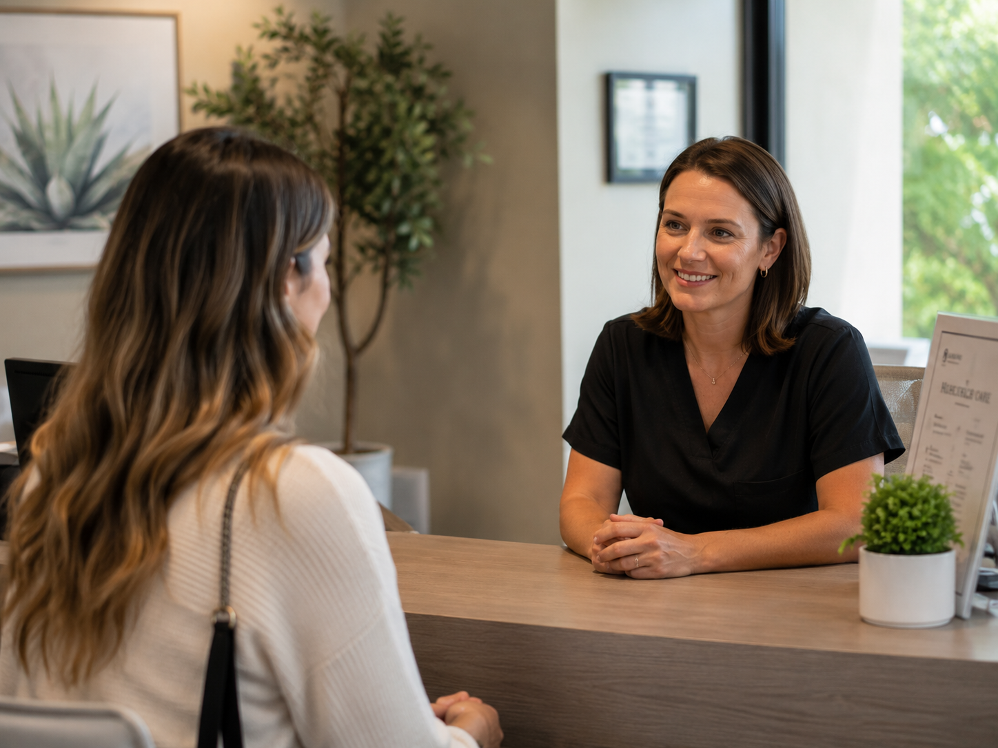Focused professional giving full attention to their client