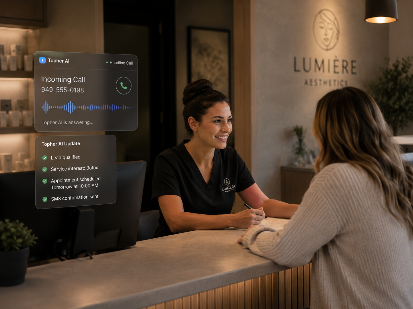 Business owner receiving a clean lead notification